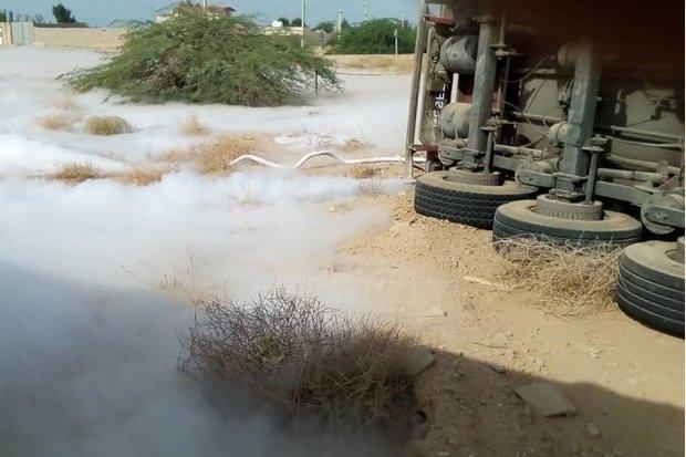 تانکر حاوی ازت مایع در شهرستان گناوه واژگون شد تانکر حاوی ازت مایع در شهرستان گناوه واژگون شد