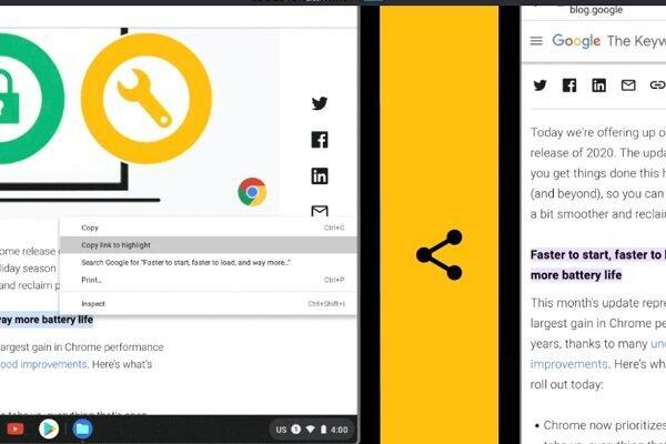 لینک دادن به بخشی از متن در کروم 90 امکانپذیر می گردد