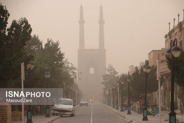 آسمان یزد غرق در خاک